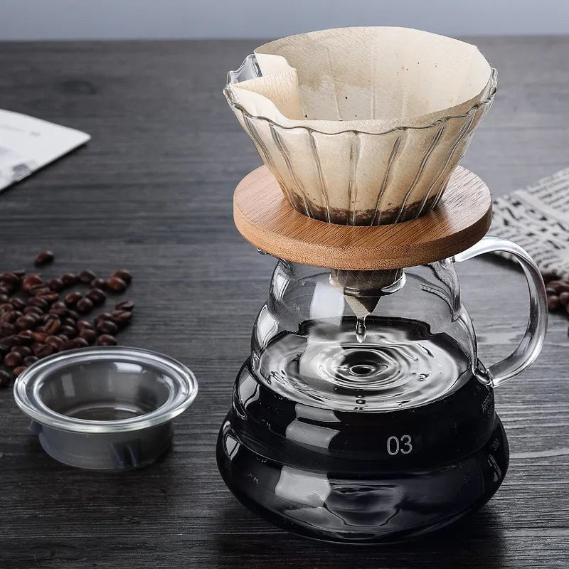1pc 600ml Glass Coffee Carafe Gray, Standard Coffee Server for