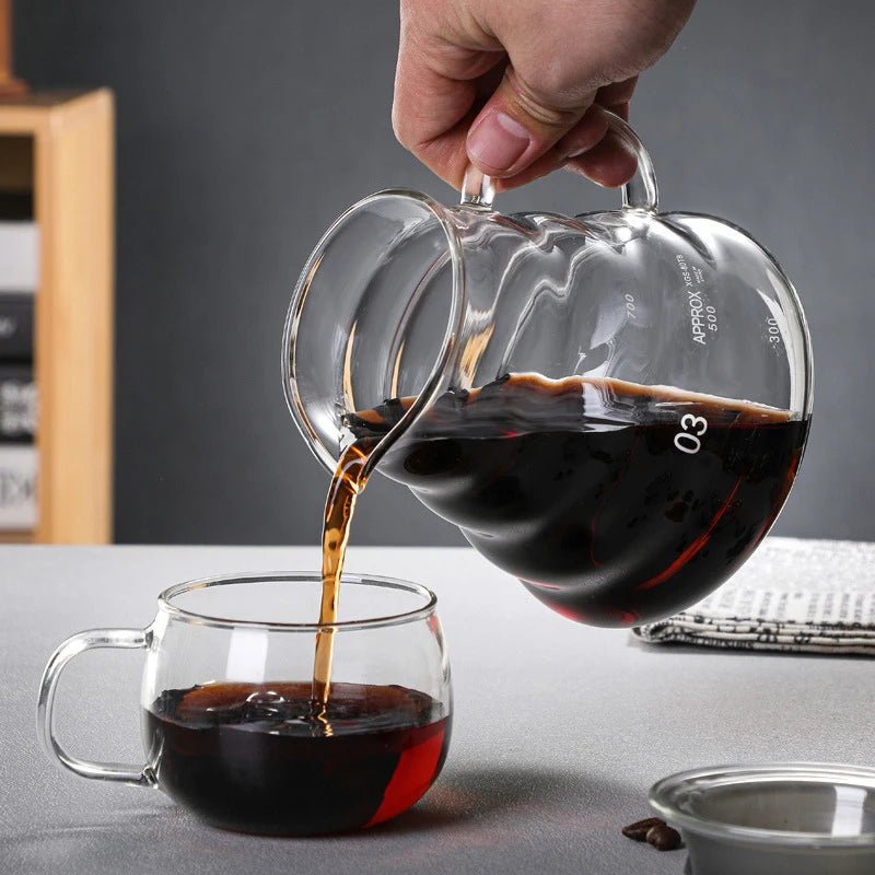 v60 Pour Over Carafe Drip Coffee Pot 300/500/700ml Glass Range